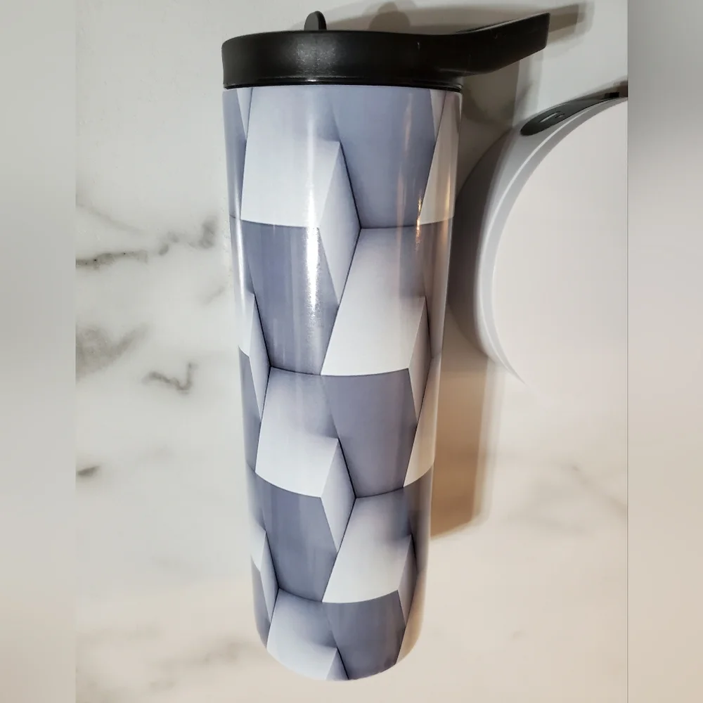 Shades of Gray 3D Look 20oz Tumbler with duo lids 🎉sale